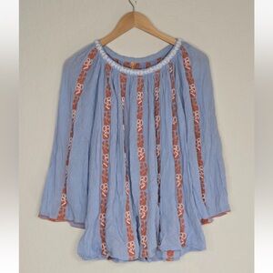 Tory Burch Alexandria Beaded Peasant Top Size 6 Womens